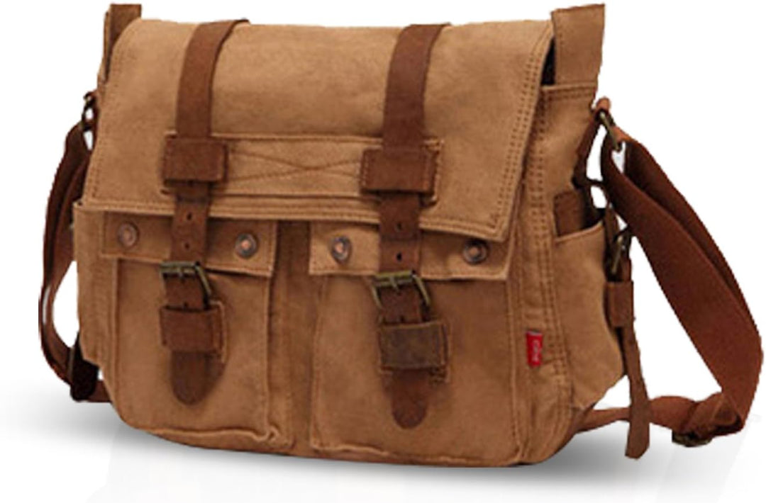 FANDARE Unisex Umhängetasche Schultertasche Segeltuch Laptoprucksäcke für 14 Zoll Laptop Kuriertasch