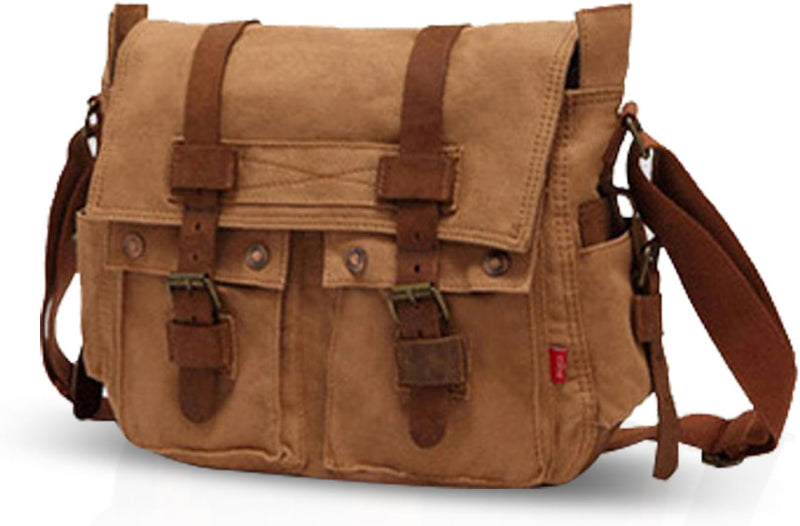 FANDARE Unisex Umhängetasche Schultertasche Segeltuch Laptoprucksäcke für 14 Zoll Laptop Kuriertasch