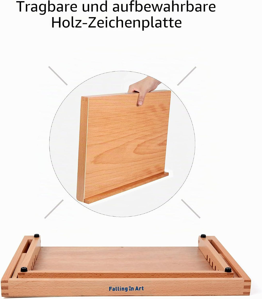 Falling in Art 5-Positionen-Holz-Zeichentisch-Staffelei Zeichen- und Skizzierbrett, 41 x 31 cm 16 1/