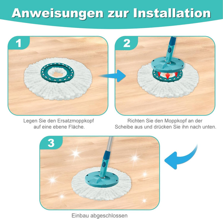 Bodenwischer Ersatzbezug, Wischmopp Bezug Kompatibel Mit Leifheit Clean Twist Disc Mop Ergo Wischmop
