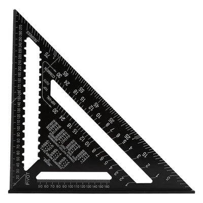 Dreieck Lineal 12 Zoll Schwarz Aluminium Sparren Profil Quadrat Lineal Hohe Präzision Easy Read Engi