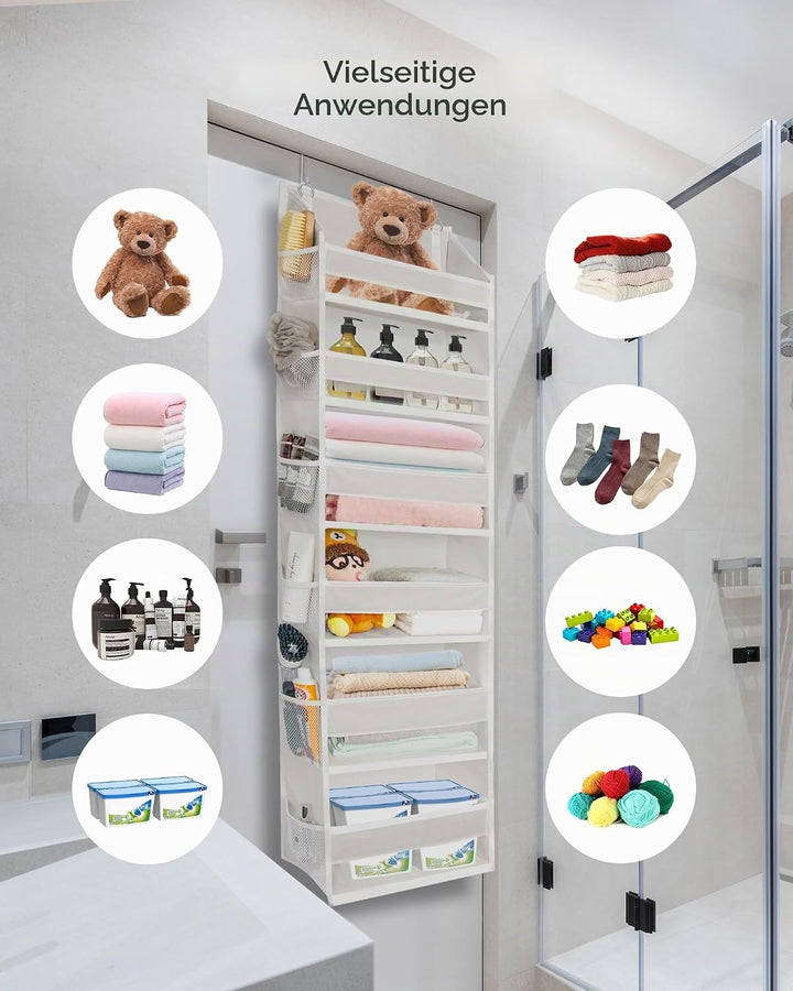 ULG Over The Door Organizer mit 6 grossen Fächern, 12 Seitentaschen, 50lbs Gewichtskapazität für Sch