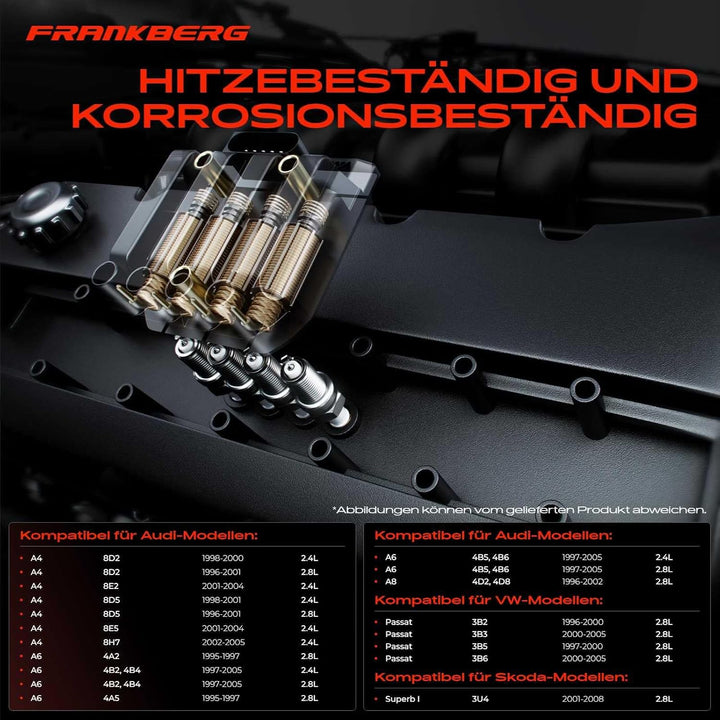 Frankberg 1x Zündspule Kompatibel mit A4 2.4L 2.8L 1996-2000 A4 Avant 2.4L 2.8L 1996-2004 P.a.s.s.a.