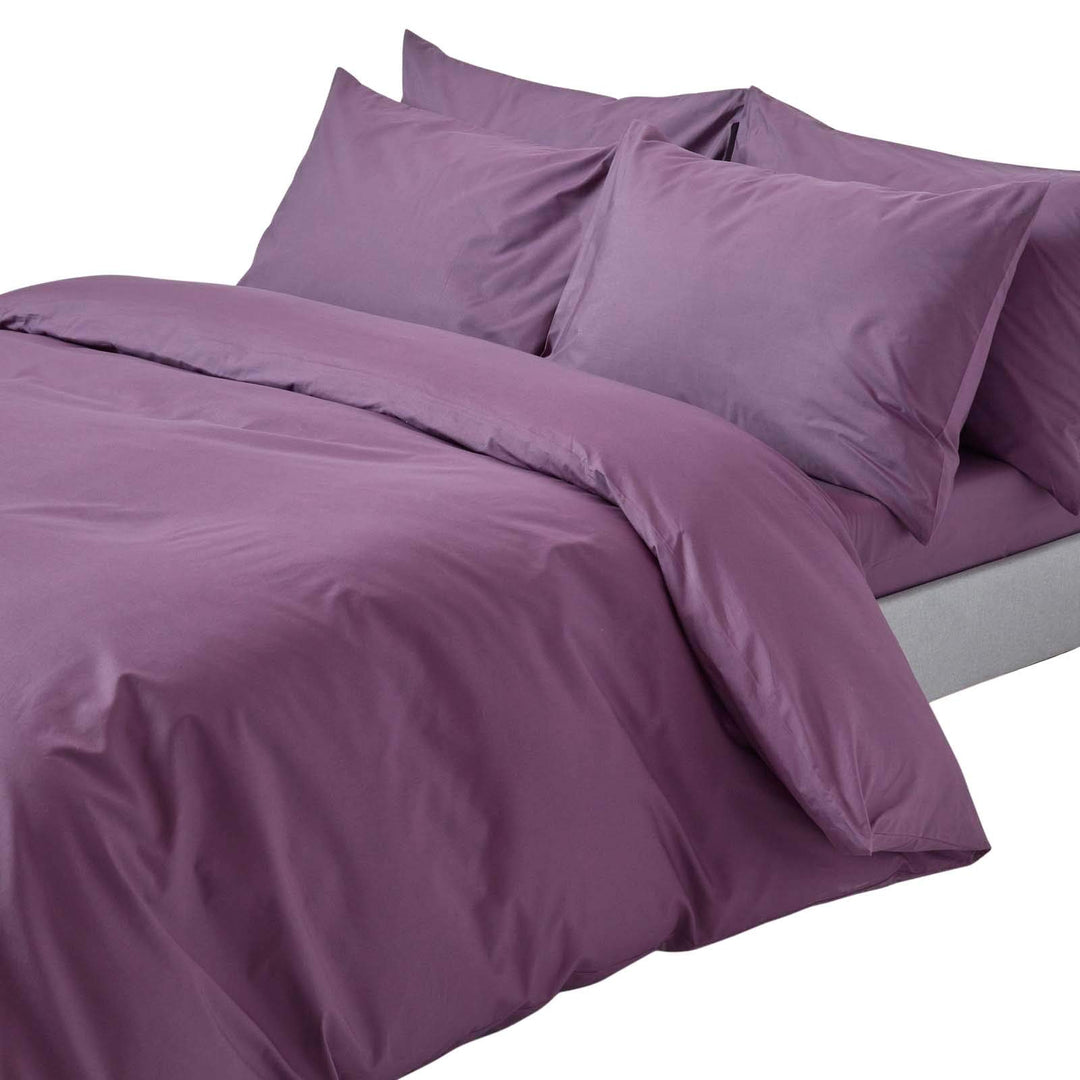 HOMESCAPES Bettwäsche-Set 3-teilig Bettbezug 230 x 220 cm mit Kissenhüllen 48 x 74 cm Traube/lila au