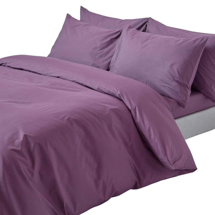 HOMESCAPES Bettwäsche-Set 3-teilig Bettbezug 230 x 220 cm mit Kissenhüllen 48 x 74 cm Traube/lila au