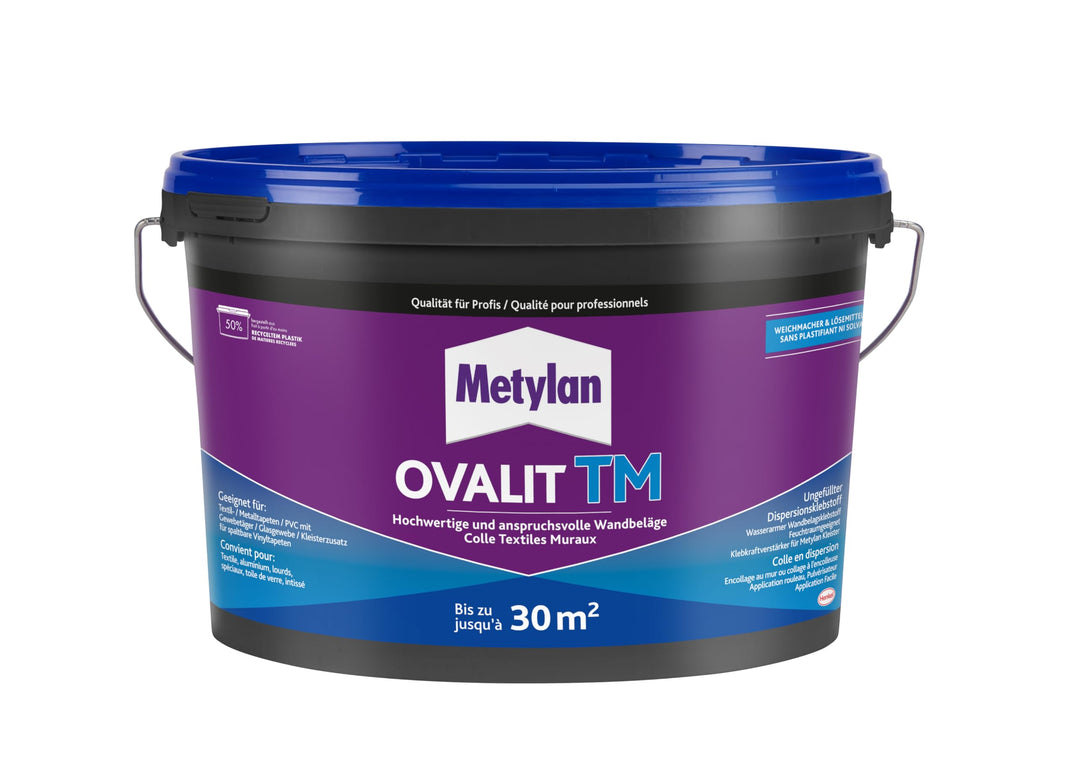 Metylan Ovalit TM, Tapetenkleber pur oder als Zusatz für Tapetenkleister, sehr starker Kleber für sc