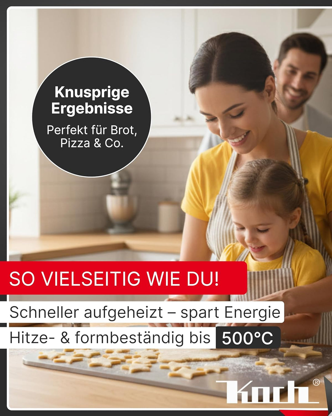 KOCH #59 Backstahl Platte 46 x 38cm für perfekte Pizza & Brot - MASSIV 6mm Stärke - 8,2 KG Pizzablec