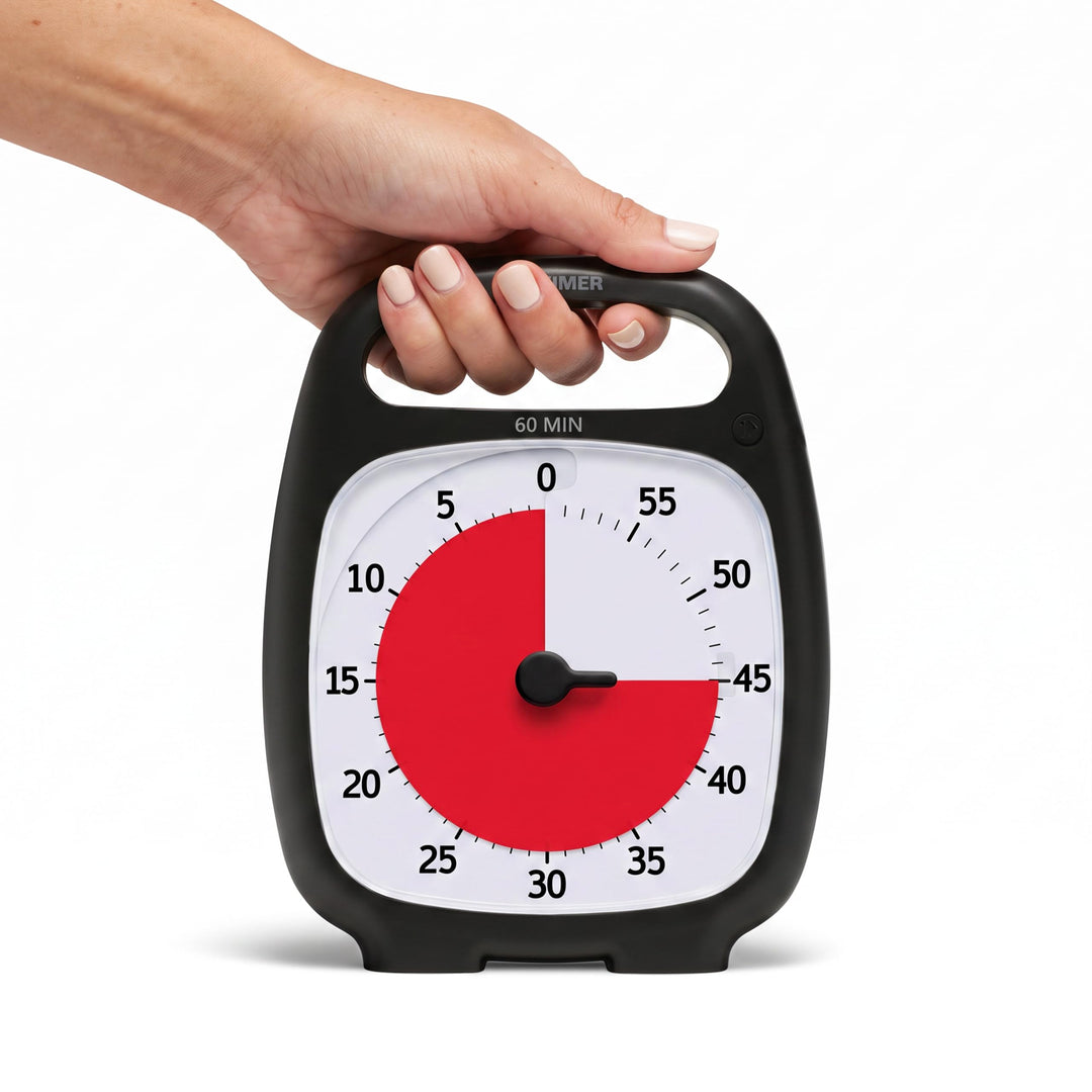 Time Timer PLUS 60 Minute Visueller Analog-Timer (weiss) optionaler akustischer Alarm (Lautstärkereg