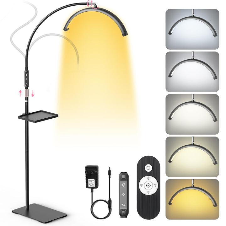 LED Halbmond Wimpern Lampe: Faltbar Wimpernverlängerung Lampe mit 5 Dimmbaren Farben & Drehbar 360°