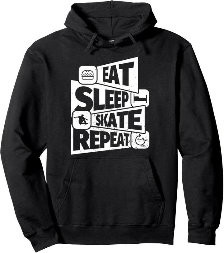 EAT SLEEP Skateboard REPEAT Lustiges Skateboard Geschenk Pullover Hoodie