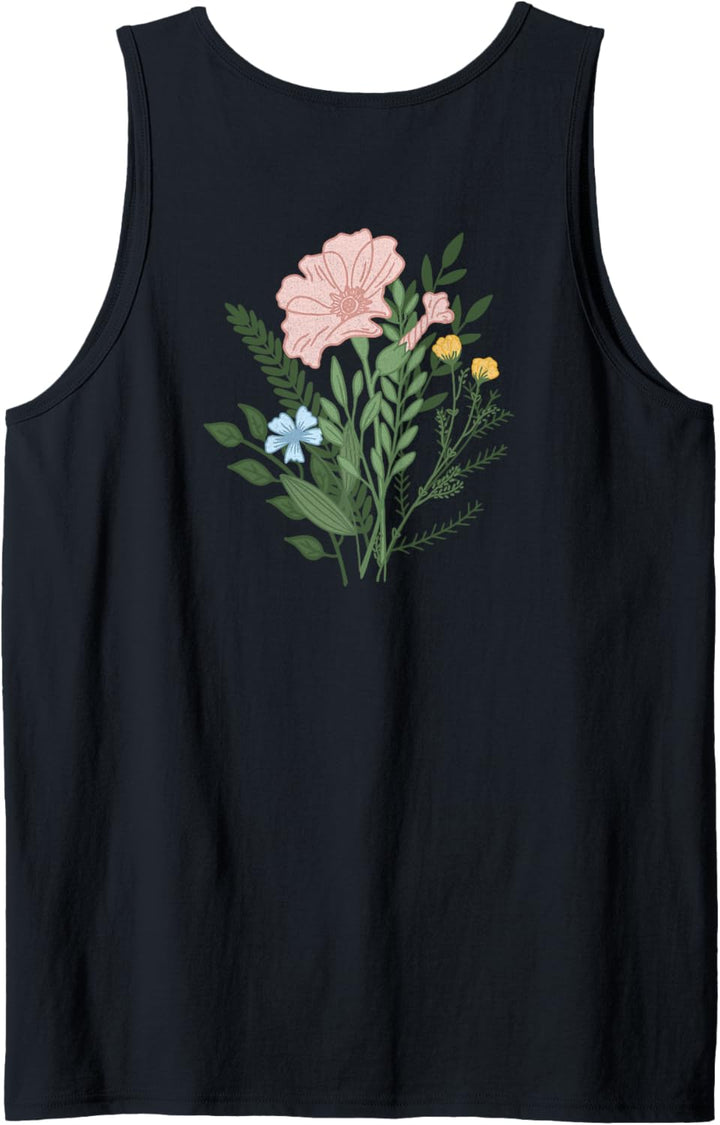 Trendy Be Kind To One Another Flower Bouquet Front & Back Tank Top