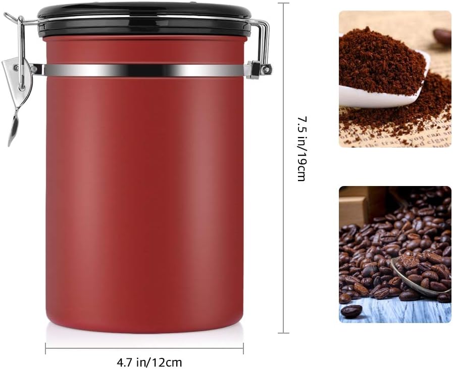 TOPINCN Kaffeebehälter, 1,8 L Lebensmittelbehälter Grosser Luftdichter Schwarzer Küchenbehälter aus