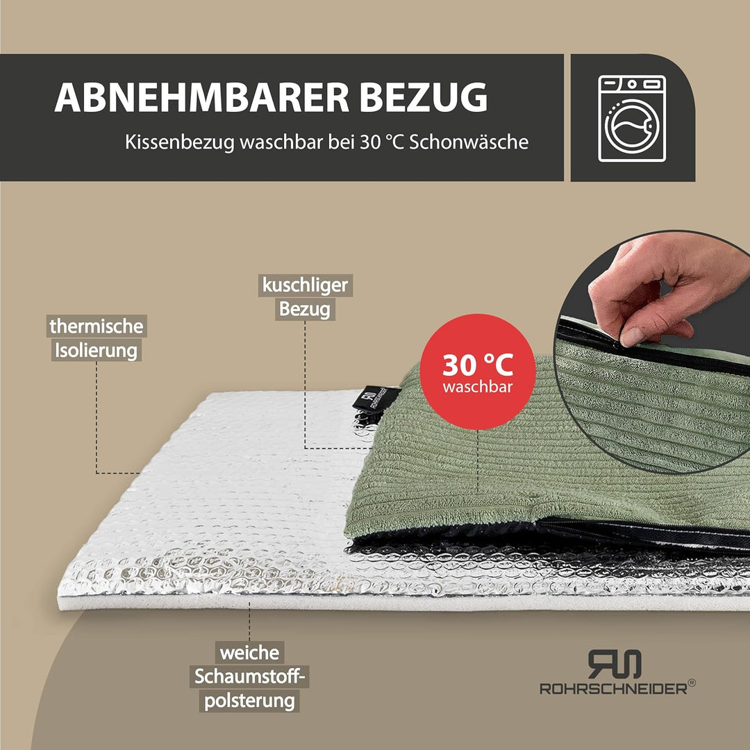 Rohrschneider Katzen Fensterliege | selbstwärmende Katzendecke | Made in EU | Katzenkissen mit Rutsc