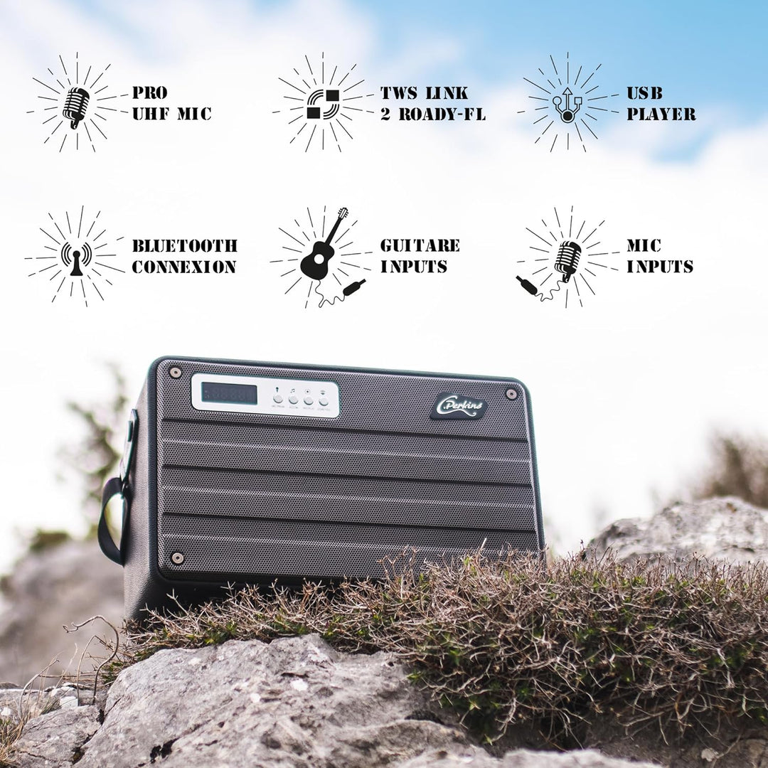 C.Perkins - ROADY-FL - Das professionelle 100W batteriebetriebene ALL-IN-ONE mit 1 drahtlosen UHF-Mi