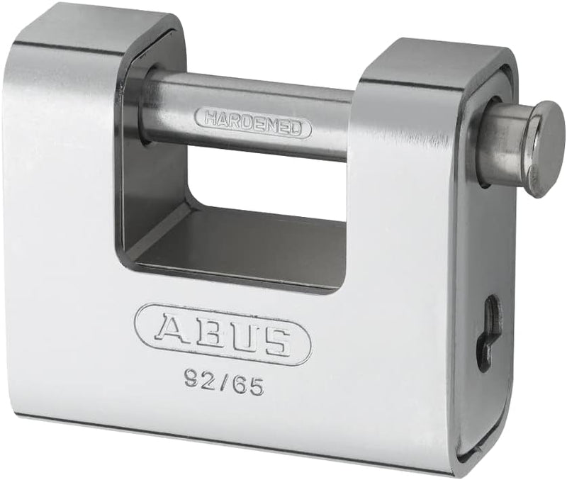 ABUS Monobloc Vorhängeschloss 92/65 - Messing-Schloss mit Stahlmantel - für Automaten, Rollgitter u.