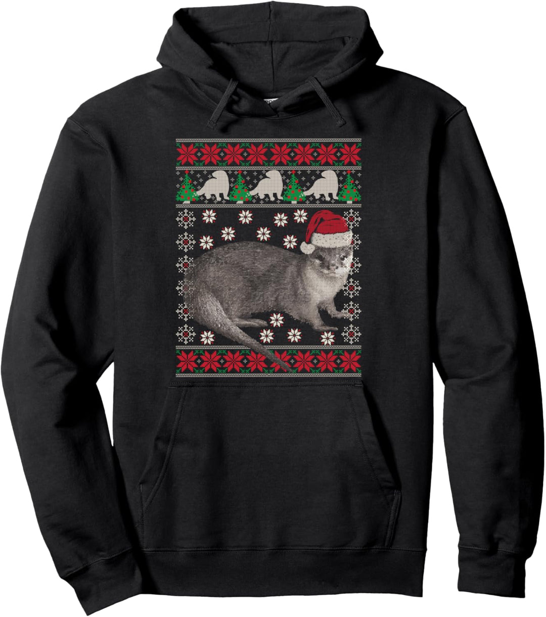Otter Ugly Christmas Animal Adorable Holiday Funny Xmas Gift Pullover Hoodie