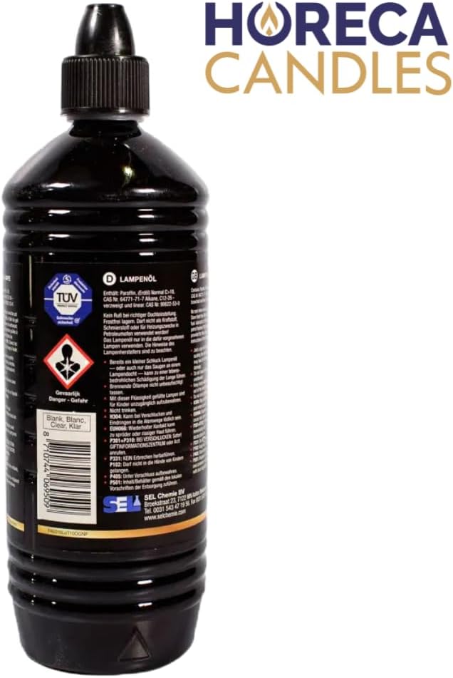 HORECA CANDLES Flüssigwachs - 3x1L, 99% Paraffine Lampenöl, Rauch- und Geruchsfrei, Ideal für Kerzen