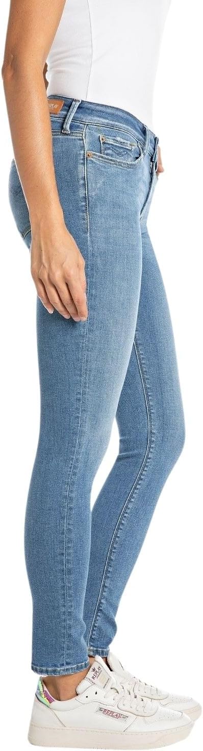 Replay Damen Jeans New Luz Skinny-Fit 28W / 30L Medium Blue 009-6, 28W / 30L Medium Blue 009-6