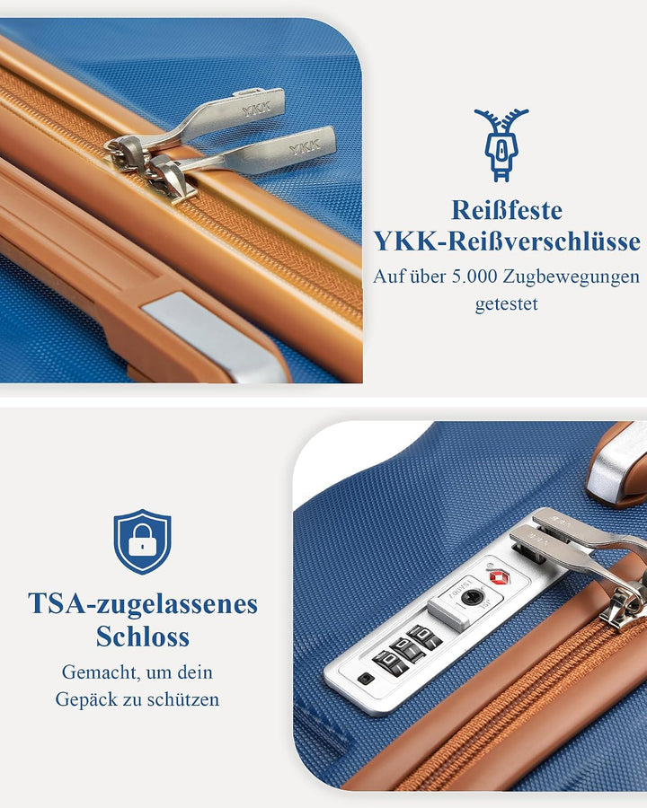 British Traveller Hartschalenkoffer Mittelgross Handgepäck Koffer 61 * 42 * 26cm Reisekoffer Mittelg