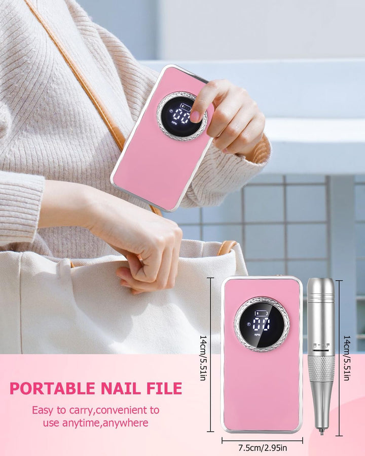 Nagelfräser 50000U/Min Elektrische Nagelfeile Wiederaufladbare,Professionelle Nagelfräser für Gelnäg