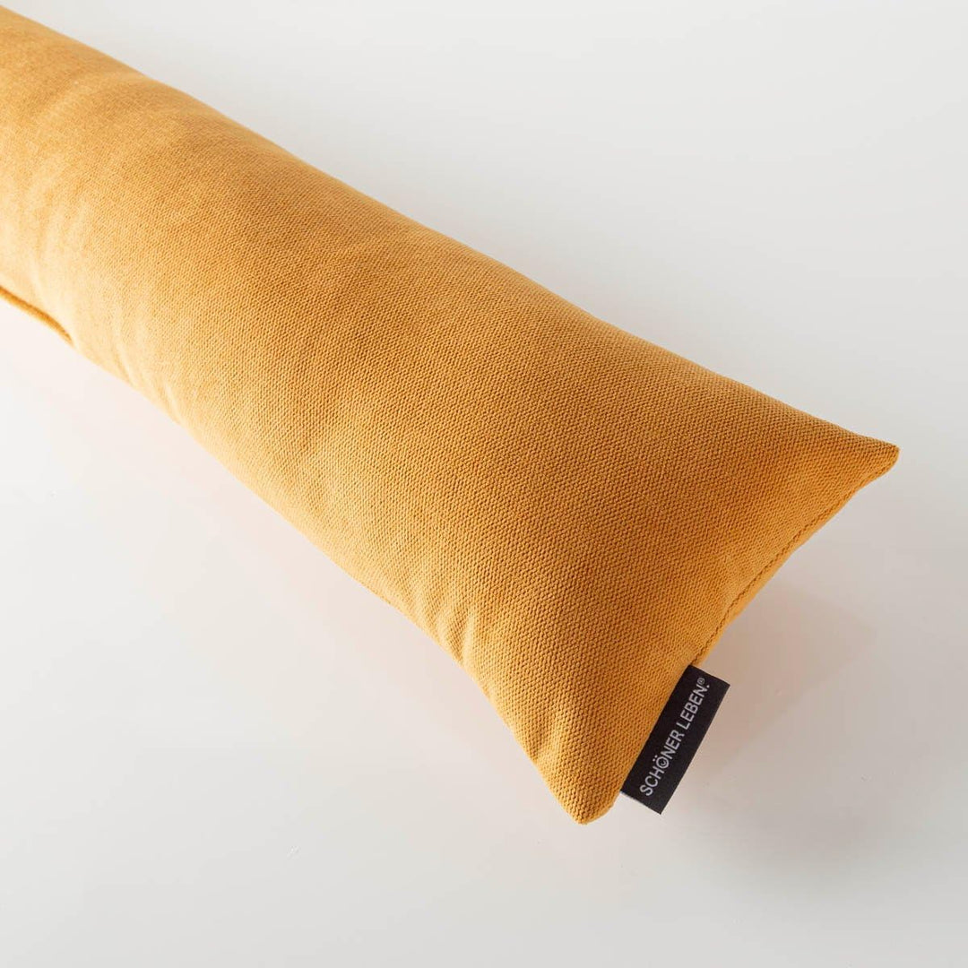 SCHÖNER LEBEN. Zugluftstopper Thermo Uni Senfgelb, Auswahl:90cm Länge 15x90cm, 15x90cm