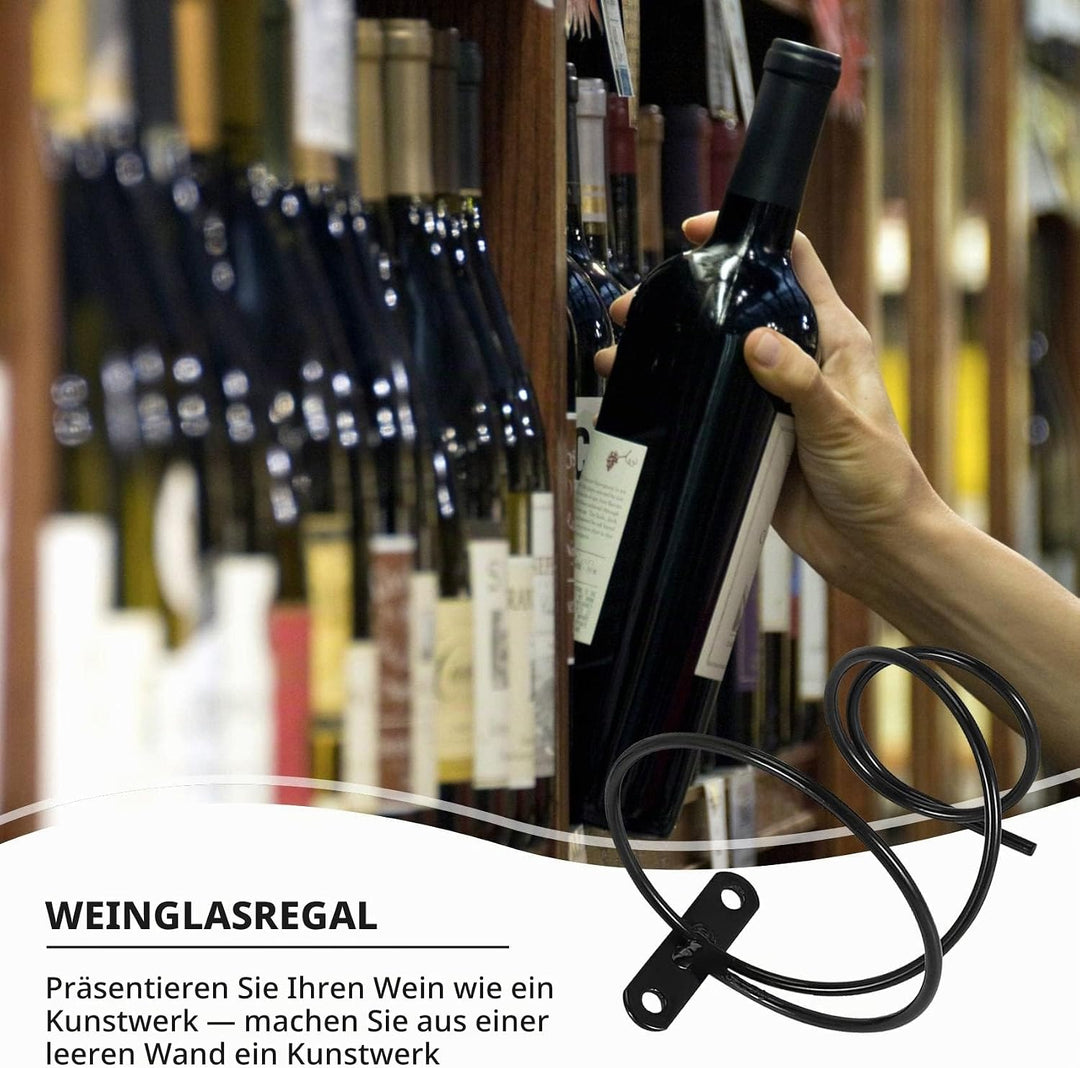 Packung mit 6 An der Wand Montierten Regalen - Rot Flaschen Display Halter mit Schrauben, Metall Org