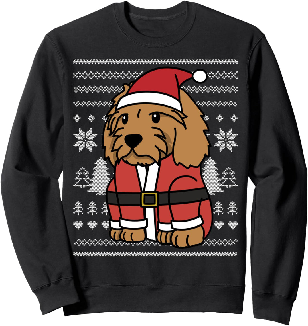 Cartoon Goldendoodle Lustiger Hund Weihnachten Geschenk Sweatshirt