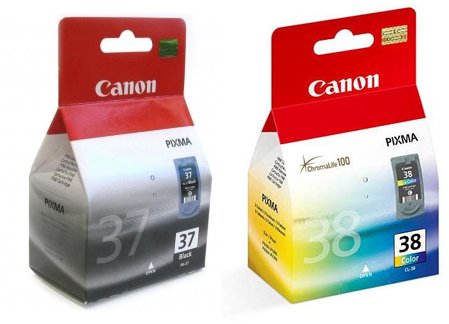 Canon 2 PG-37 / CL-38 Original Printer Ink Cartridge - for use with Pixma iP1800 iP1900 iP2500 IP258
