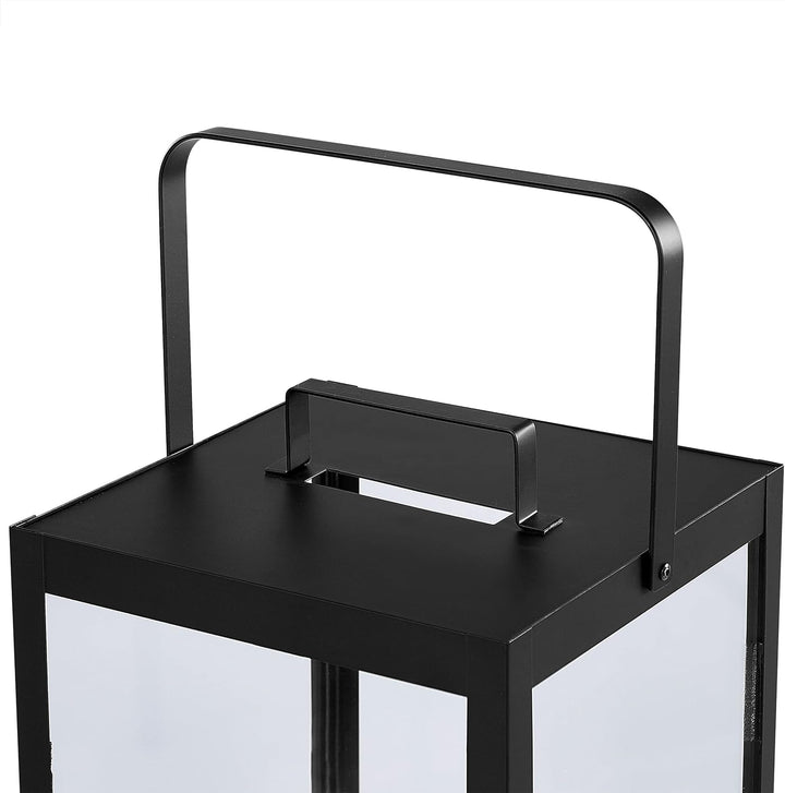 Windlichtlaterne Laterne Dekolaterne schwarz Metall Glaseinsatz H: 30 cm Lepar
