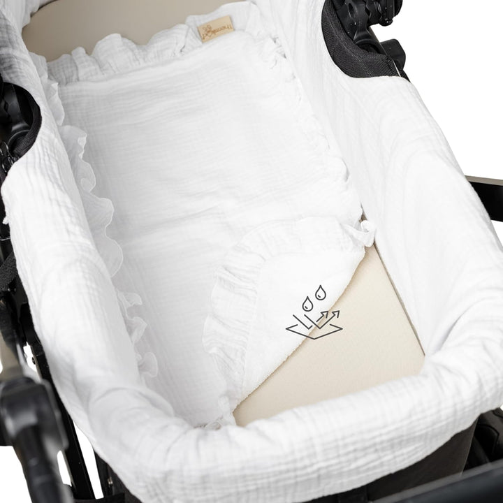Thermikoa Spucktuch Baby Musselin – 50x30 cm Mulltuch für Kinderwagen – 3-lagige Baumwolle &amp; Frottee