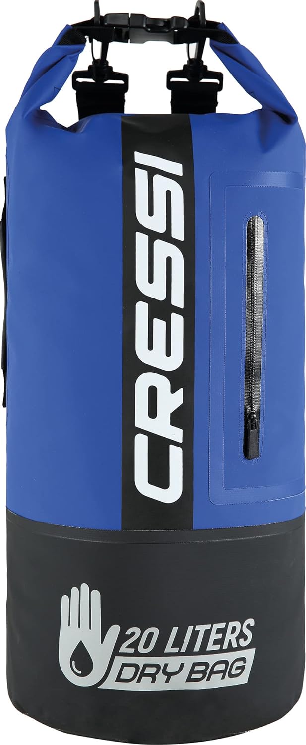 Cressi Unisex – Erwachsene Dry Bag Premium 20LT 20 L Schwarz/Blau/Bicolor, 20 L Schwarz/Blau/Bicolor