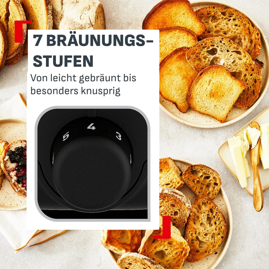 Tefal Element Langschlitz-Toaster TL4308 | 7 Bräunungsstufen | 1000 Watt | Integrierter Brötchenaufs