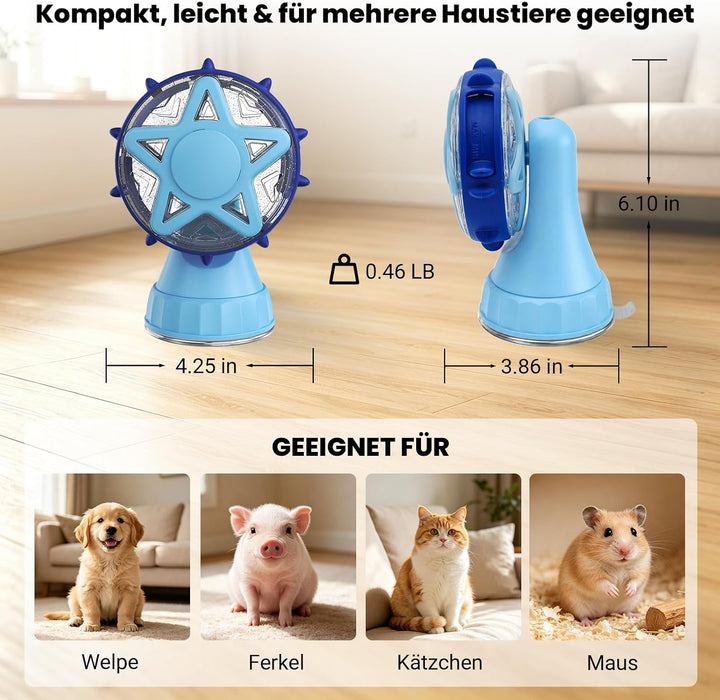 Riesenrad Katzenspielzeug interaktiv mit Saugnapf &amp; Angel, Blau, Blau