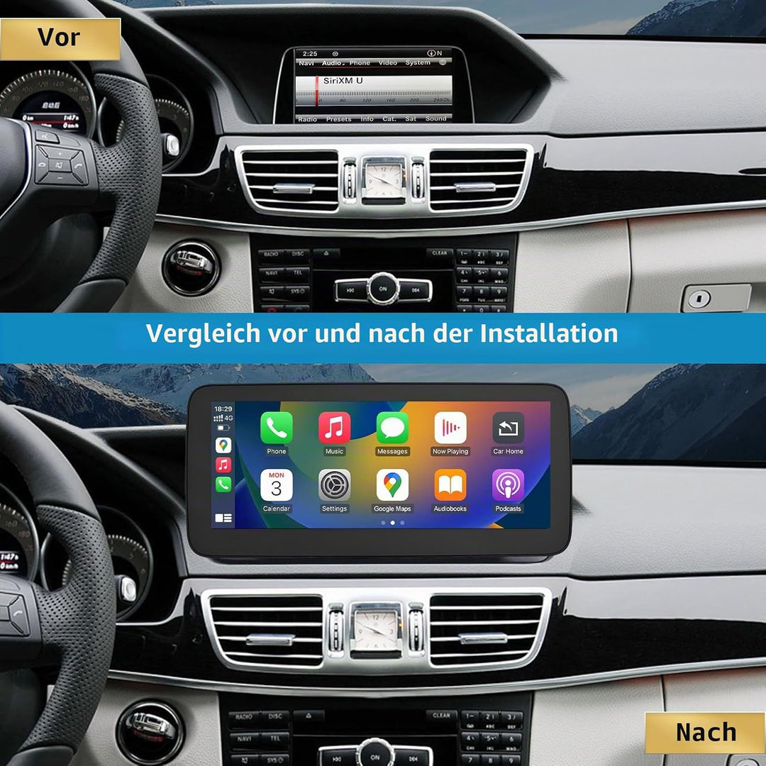 Autoradio 10,25 Zoll Touchscreen mit kabellosem Carplay und Android Auto für 2013-2015 Mercedes Benz