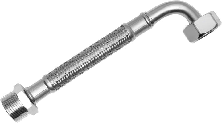 SFX® Panzerschlauch 50cm DN19-3/4 Zoll AG x 3/4 Zoll ÜM - 90 Grad Bogen - Trinkwasser Edelstahl Umfl