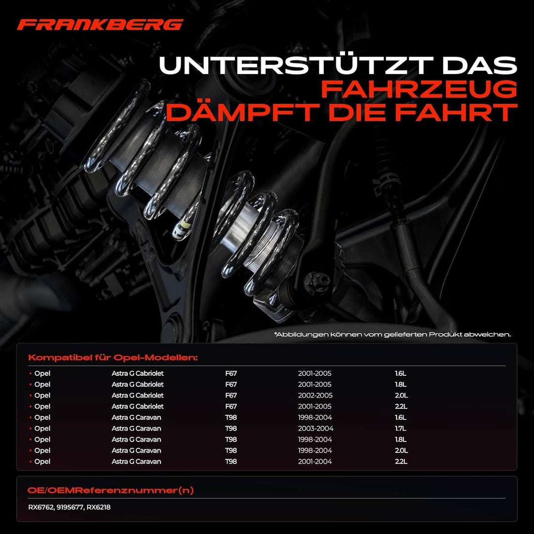 Frankberg 2x Federn Fahrwerksfeder Hinterachse Kompatibel mit Astra G Cabriolet F67 1.6L-2.2L 2001-2