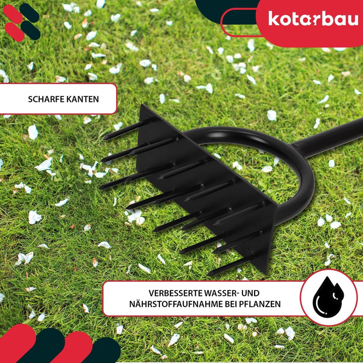 KOTARBAU® Rasenbelüftung - 25x10 cm - Rasenlüfter - aus Stahl - Handlüfter für Rasenböden - Rasen Be
