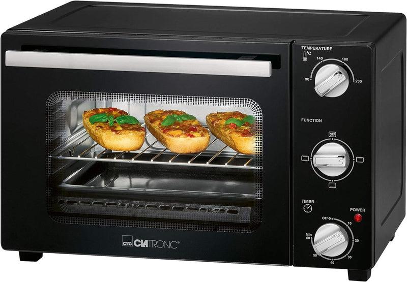 Clatronic Minibackofen MBG 3726 Backofen klein mit Ober- und Unterhitze, Mini Ofen elektrisch, perfe