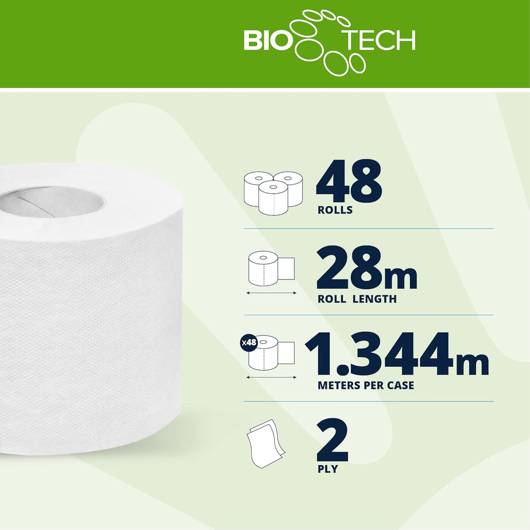 Papernet Kleinrollen - Toilettenpapier: Kleinrollen - Toilettenpapier Bio Tech, Weiss, 12 Verpackung