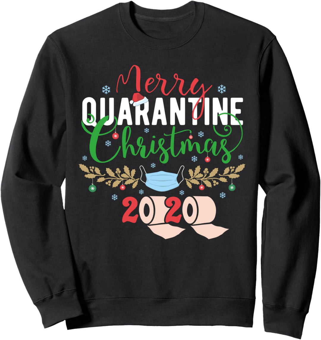Quarantine Christmas 2020 Toilet Paper Mask Matching Pajamas Sweatshirt