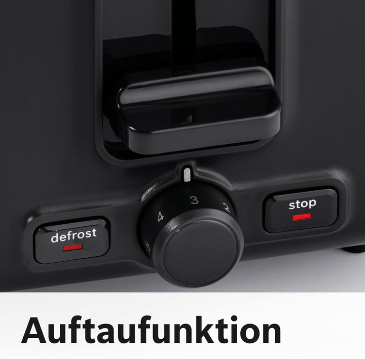 Bosch Kompakt Toaster DesignLine TAT3P423DE, integrierter Edelstahl-Brötchenaufsatz, mit Abschaltaut