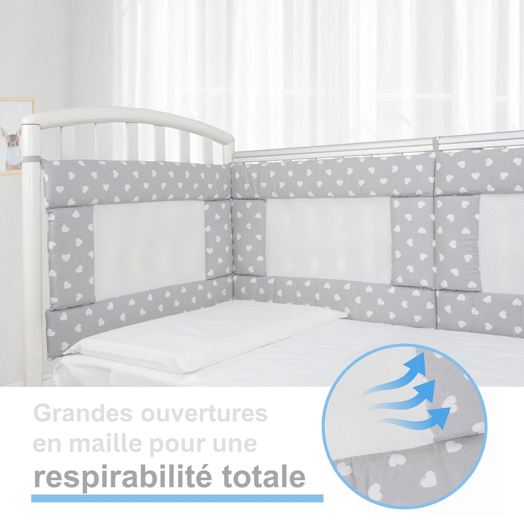 Babysanity - Bettumrandung Babybett mit Baby Air Mesh-System ausgestattet - Der weiche und stabile b
