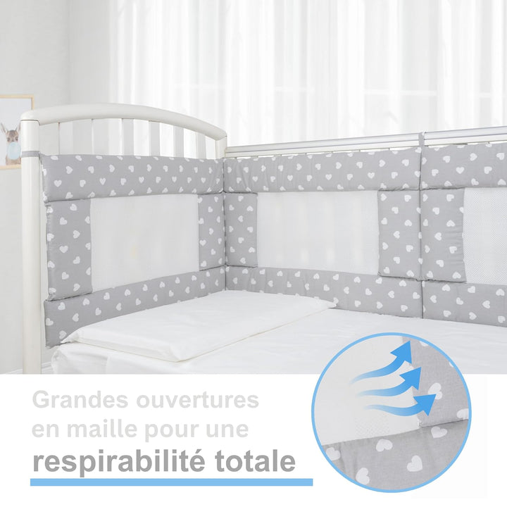 Babysanity - Bettumrandung Babybett mit Baby Air Mesh-System ausgestattet - Der weiche und stabile b