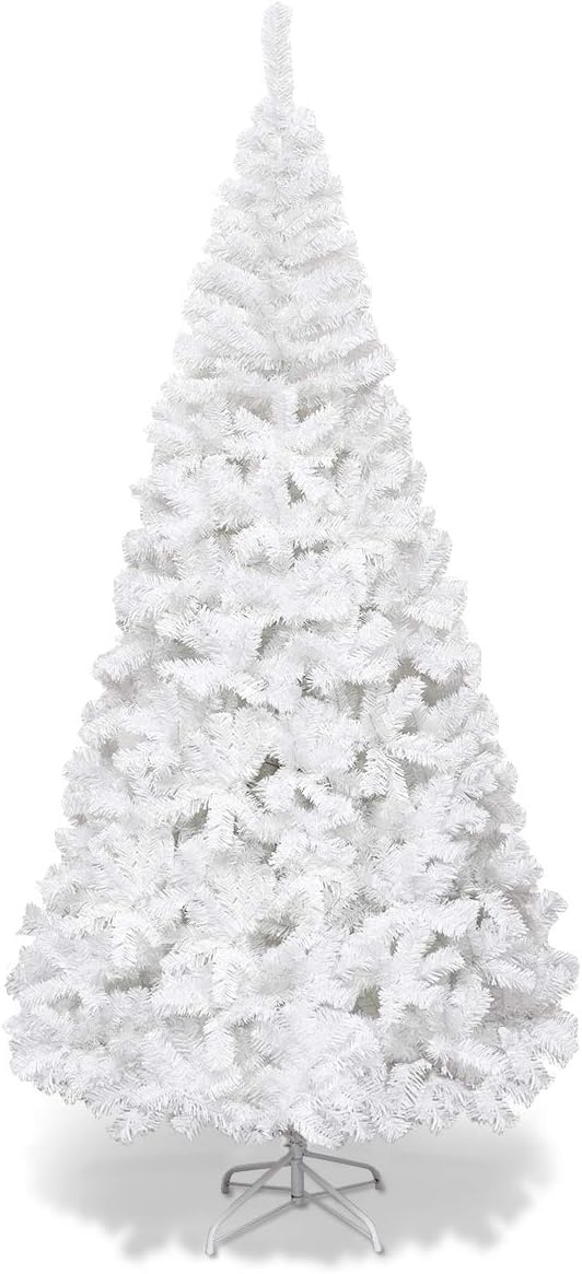 COSTWAY 150/180/210/240cm Künstlicher Weihnachtsbaum, Tannenbaum mit Metallständer, Christbaum PVC N