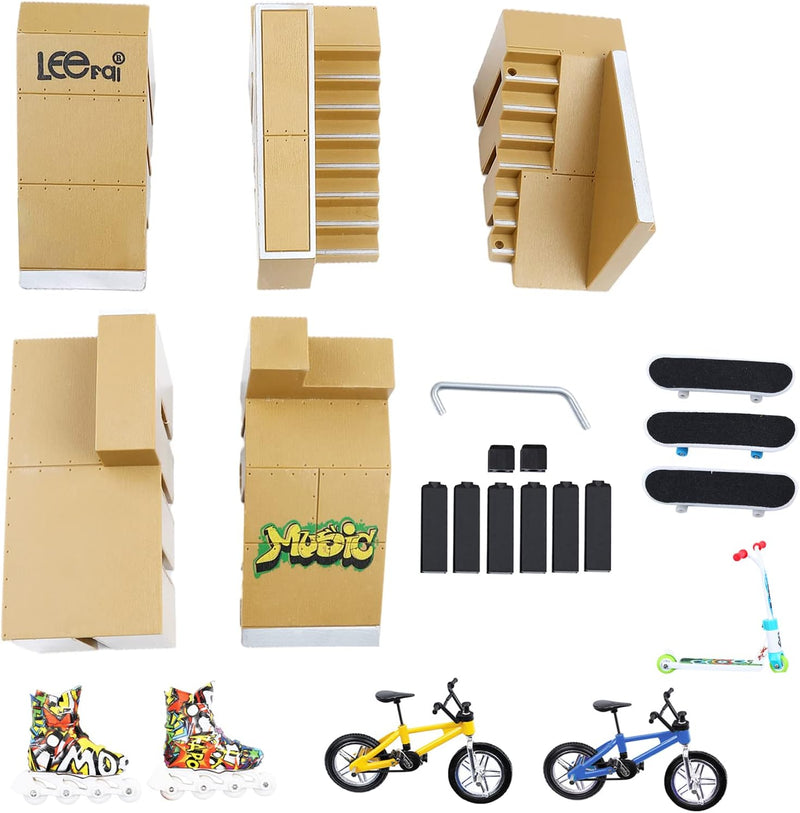 Skate Park Kit Rampenteile für Tech Deck Fingerboard 3 Mini Finger Skateboard 2 Fingerbike Griffbret