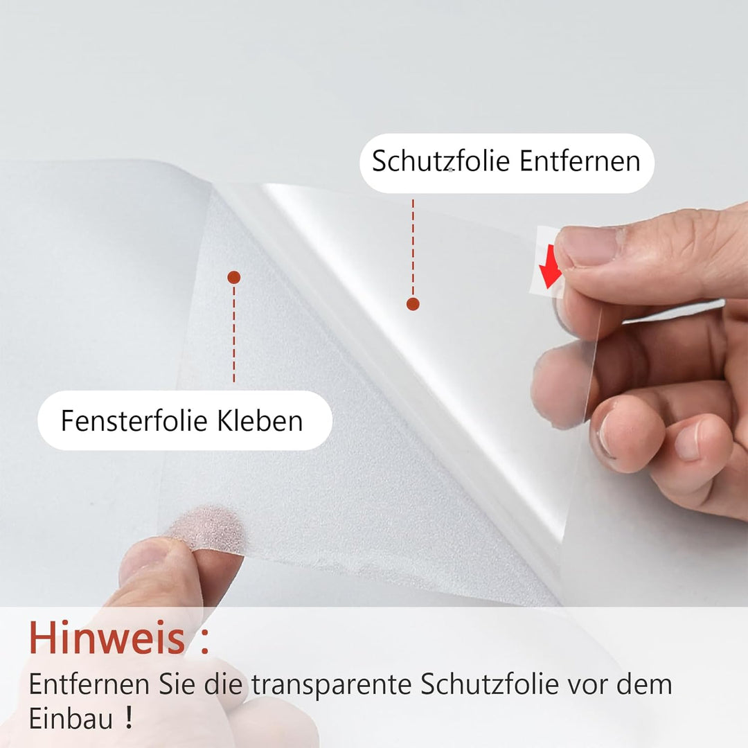Linarun Fensterfolie selbsthaftend Milchglasfolie 90x200cm, Blickdicht Sichtschutzfolie mit Anti-UV