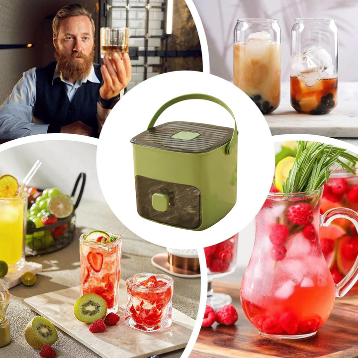 Klein Eiswürfelmaschine, Ice Cube Maker, mit 48 Gitter Eiswürfelform, Eiswürfelmaker mit Schublade u