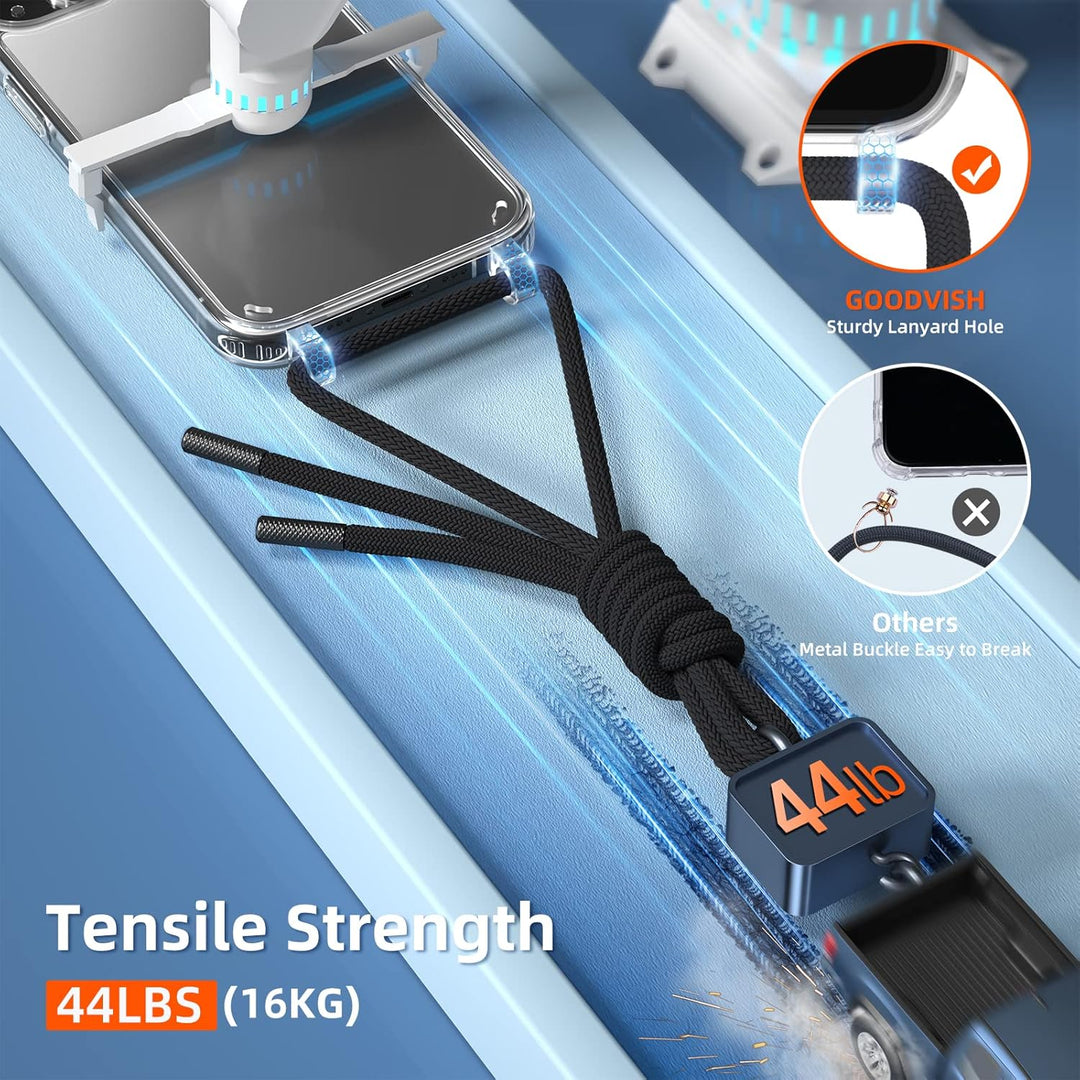 GOODVISH Handykette Kompatibel mit iPhone 14 Hülle, iPhone 13 Hülle, Necklace Hülle mit Band Handyhü