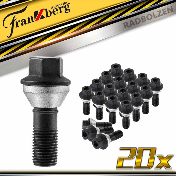 Frankberg 20x Radbolzen Radschraube Kompatibel mit 7er E65 E66 E67 X5 E53 F15 F85 F16 F86 2006-2019