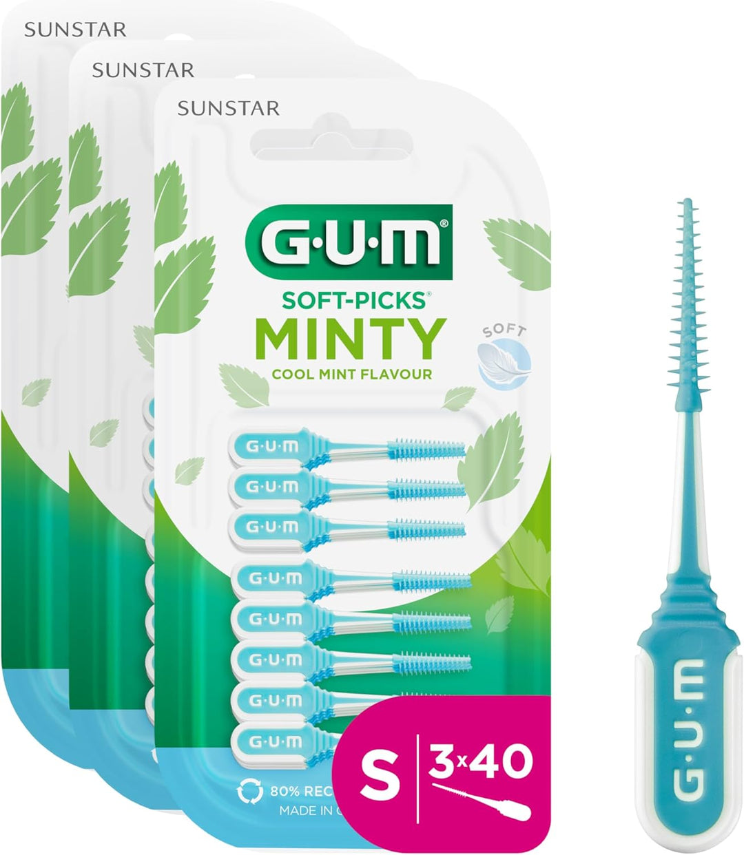 GUM Soft-Picks Comfort Flex Mint Interdentalreiniger | Erfrischender Minzgeschmack | Zahnreinigung u